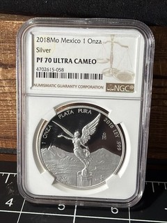2018 1 oz Silver Mexico Libertad Proof NGC PF70 Ultra Cameo 1 Onza Coin TOP POP