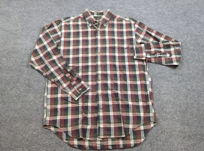 Brooks Brothers Shirt Mens Medium Check Button Long Sleeve Cotton Vintage