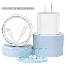 For Apple iPhone 14 13 12 11 20W USB Type-C Wall Cube Fast Charger PD Power Cord