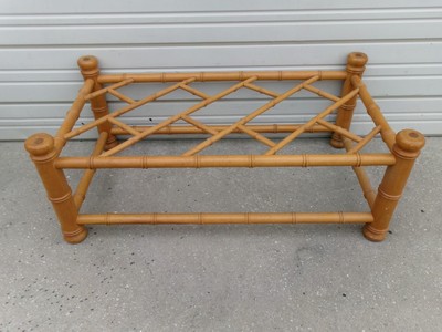 Fretwork Faux Bamboo coffee Table Chinoiserie Chinese Chippendale Regency Boho