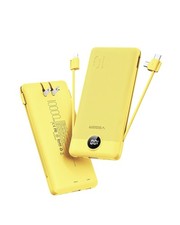 Portable Charger with Built-in AC Plug and Cables, All in 10000mAh Ultra Slim...