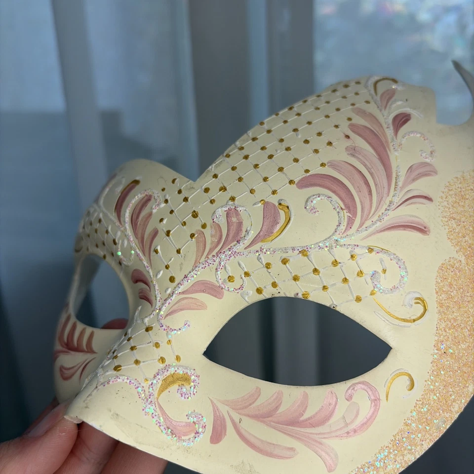 Vintage Pier One Imports Hand-painted Venetian Party Masquerade Mask Italy - Image 2 of 4