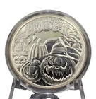 1 oz .999 Fine Round Silver  Happy Halloween Pumpkins Trick or Treat in Capsule