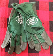 Brand NEW LAURA ASHLEY Green LEATHER  FABRIC Garden GLOVES