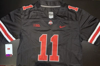 BLACKOUT Jaxon Smith-Njigba JSN Ohio State OSU Black Jersey Buckeyes Stitched 11