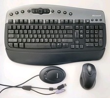 Vintage Microsoft Wireless Multimedia Desktop Keyboard  Mouse 1.0A - Tested