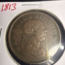 1813 British Guiana Essequibo & Demarary 1 Stiver Large Bronze Colonial Coin