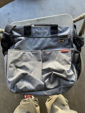 Skip Hop Gray Messenger Baby Diaper Bag with Adjustable Strap & Sections