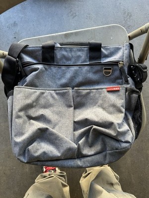 Skip Hop Gray Messenger Baby Diaper Bag with Adjustable Strap & Sections