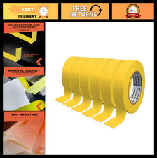 Automotive Painters Tape - Heat Resistant Yellow Masking Tape, 6 Rolls, 0.94in x