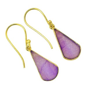 Authentic Dragon Vein Agate Gold Plated Earrings Channels Of Earthly Protection