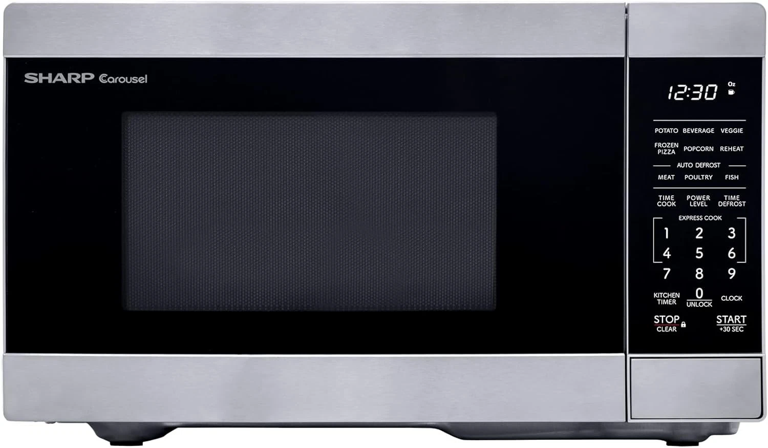 SHARP Countertop Microwave Oven 900W 0.9 Cu Ft Stainless