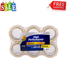 Duck High Performance Clear Packing Tape, 1.88 in x 60 yd, 6 Rolls, 360 Yds