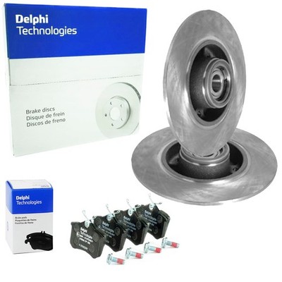 DELPHI BREMSSCHEIBEN 260mm + BELÄGE HINTEN passend für RENAULT MEGANE 3 SCENIC 3