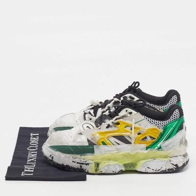 Maison Martin Margiela Fusion Size 41 WhiteGreen Leather and Mesh