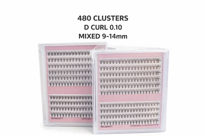 D Curl Individual Cluster Lashes 0,10 Mixed 9-14mm 480 Wimpernverlängerung
