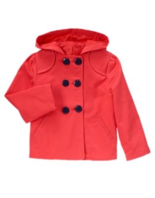 GYMBOREE BRIGHTEST IN CLASS RED FLOWER BUTTON HOODED JACKET