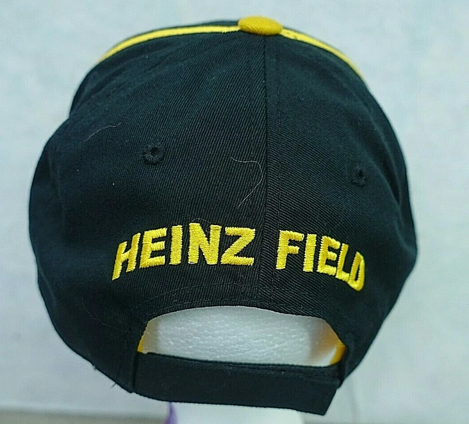 Gorra NFL Reebok Negra Amarilla Steelers Logo Ajustable Heinz Field 100% Algodón Foto 2 de 4