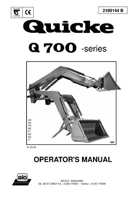 QUICKE Q700 Q 700 - FRONTLADER - BEDIENUNGSANLEITUNGEN - MEHRSPRACHIG
