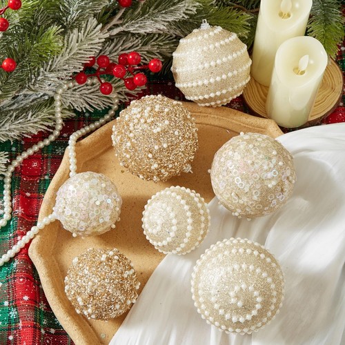 Champagne Christmas Ball Ornaments, Christmas Ball Decorations Shatterproof P... - Picture 3 of 5