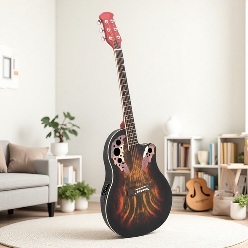 Cutaway Acoustic-Electric Guitar Set - Spruce Top, Round Back, Sunburst & EQ - Picture 13 of 24