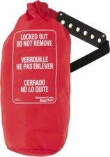 Master Lock 453L Lockout Cinch Bag: Red Nylon, 7" Diameter x 17" Tall