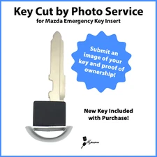 -Key Cut by Photo- Service for Mazda Smartkey Emergency Key Insert Replacement