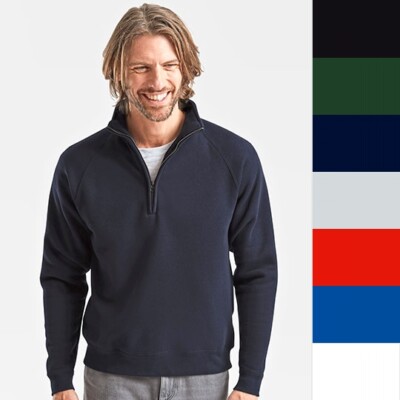 Fruit of the Loom Premium Zip Neck Raglan Sweat 62-032-0 Herren Sweatshirt NEU