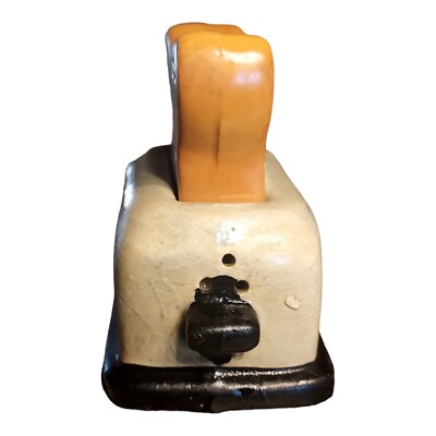 Vintage Ceramic Bread in Toaster Salt and Pepper Kitschy Retro Set