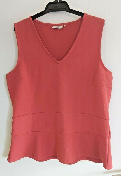 Ladies Rust/Terracotta Colour Sleeveless Peplum Style Top sz. L by JEANSWEST