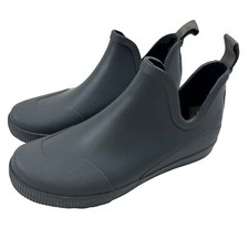 Chooka Rubber Ankle Rain Boots Bootie Lakeridge Gray Sz 6 Slip On Flat Heel Loop