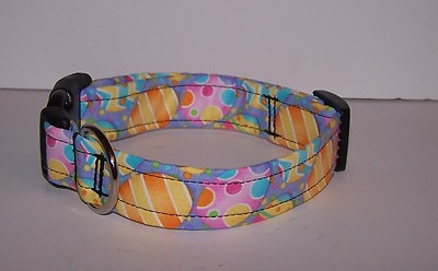 Wet Nose Designs Colorful Easter Egg Hunt Dog Collar Spring on Purple Lilac 