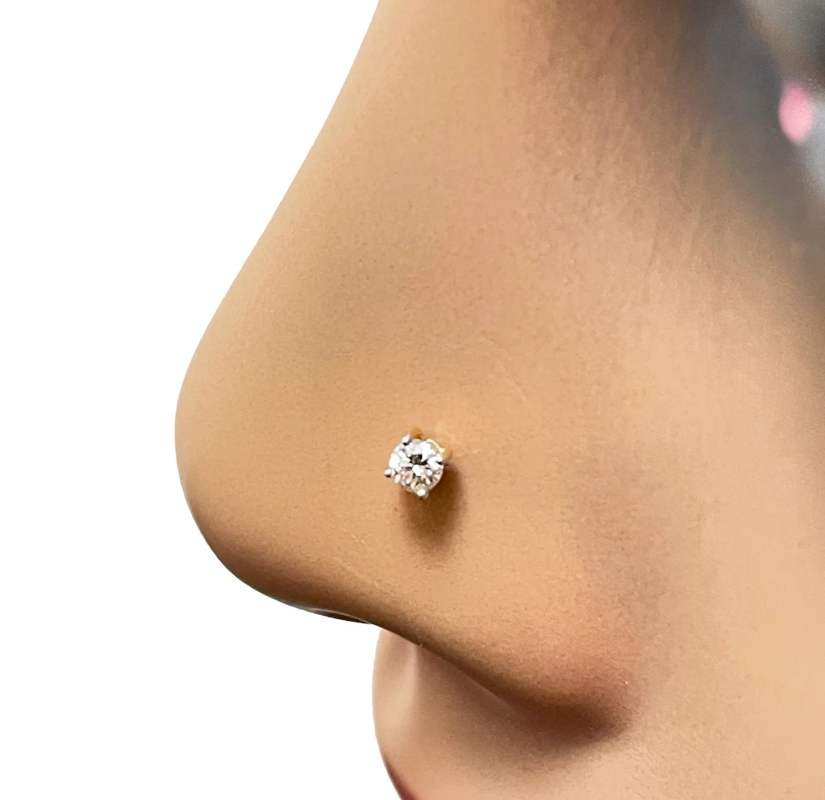 Gold and hotsell diamond nose pin