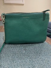 Sandro Green Leather Shoulder Bag Handbag Crossbody Leather Pocket
