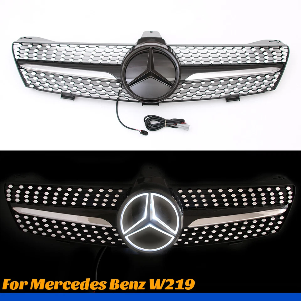 For Mercedes Benz CLS W219 CLS500 CLS550 2005-2008 Front Grille Grill With LED Foto 4 de 4