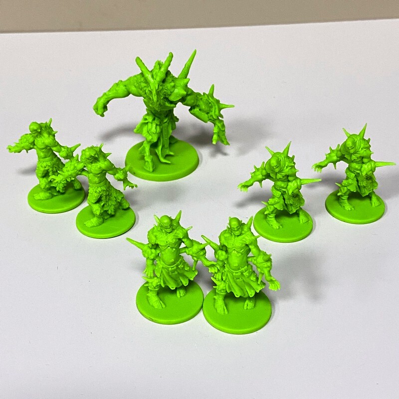 7pcs Tainted Walkers & Abominations Zombicide Friends & Foes Board Game Minis
