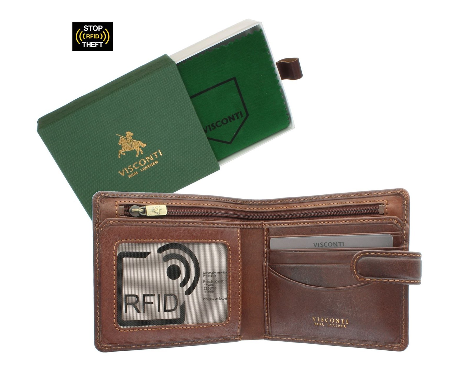 Visconti RFID Blocking Leather Wallet - Bi-Fold Genuine Leather With 17 Card Slots - View #3