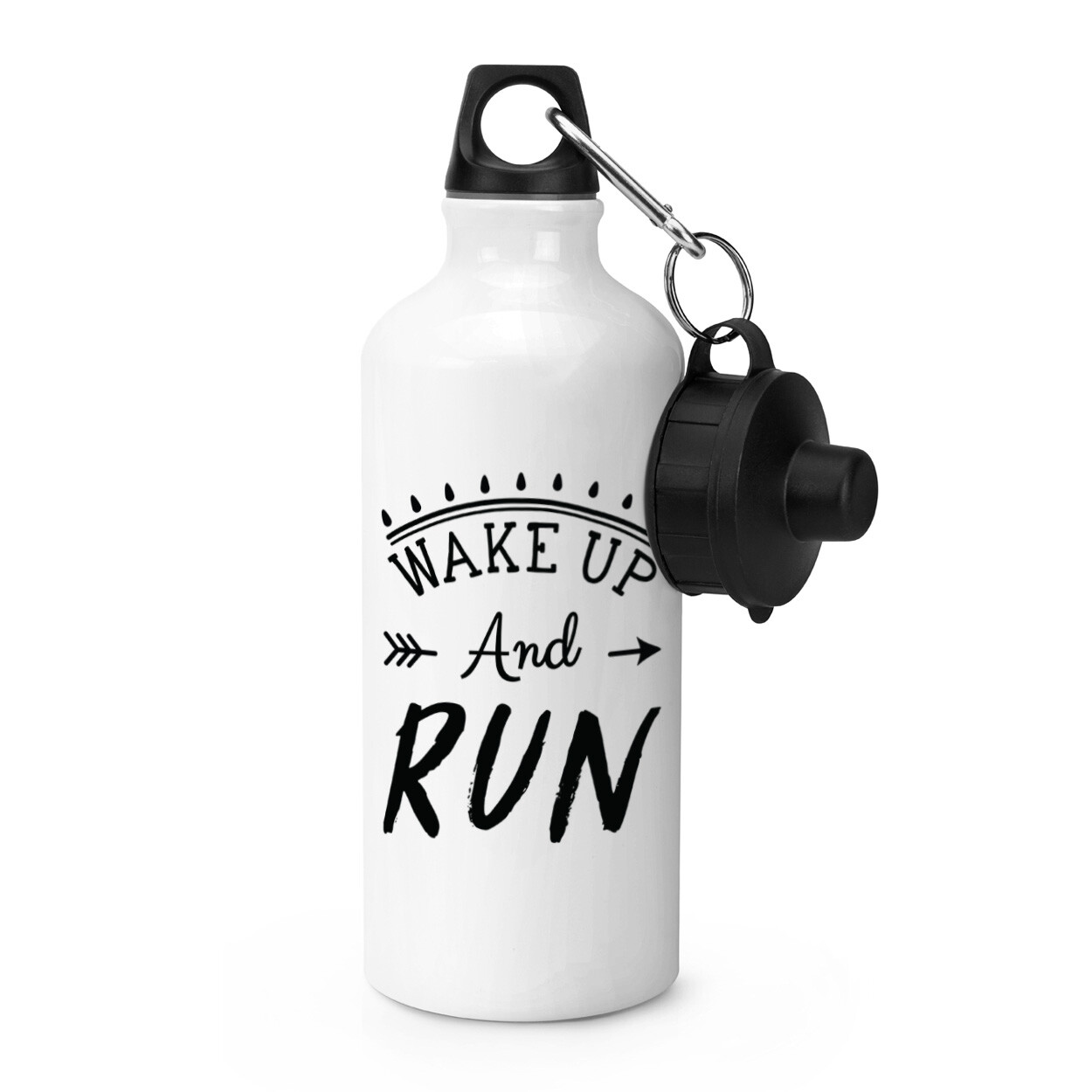 Wake Up And Run Runner Sports Water Bottle Running Marathon Funny