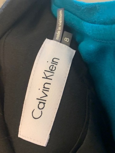 CALVIN KLEIN Black Gold Accent Open Front Drape Blazer Jacket Sz 8 NWT MSRP $129 - Picture 10 of 11