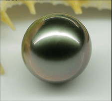 Huge 16mm Natural South Sea Genuine Black Peacock Round Loose Pearl Undrilled 01