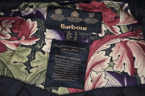 Women's Barbour Ruskin Wax Jacket William Morris Black England Classic Size 12 - Picture 12 of 18