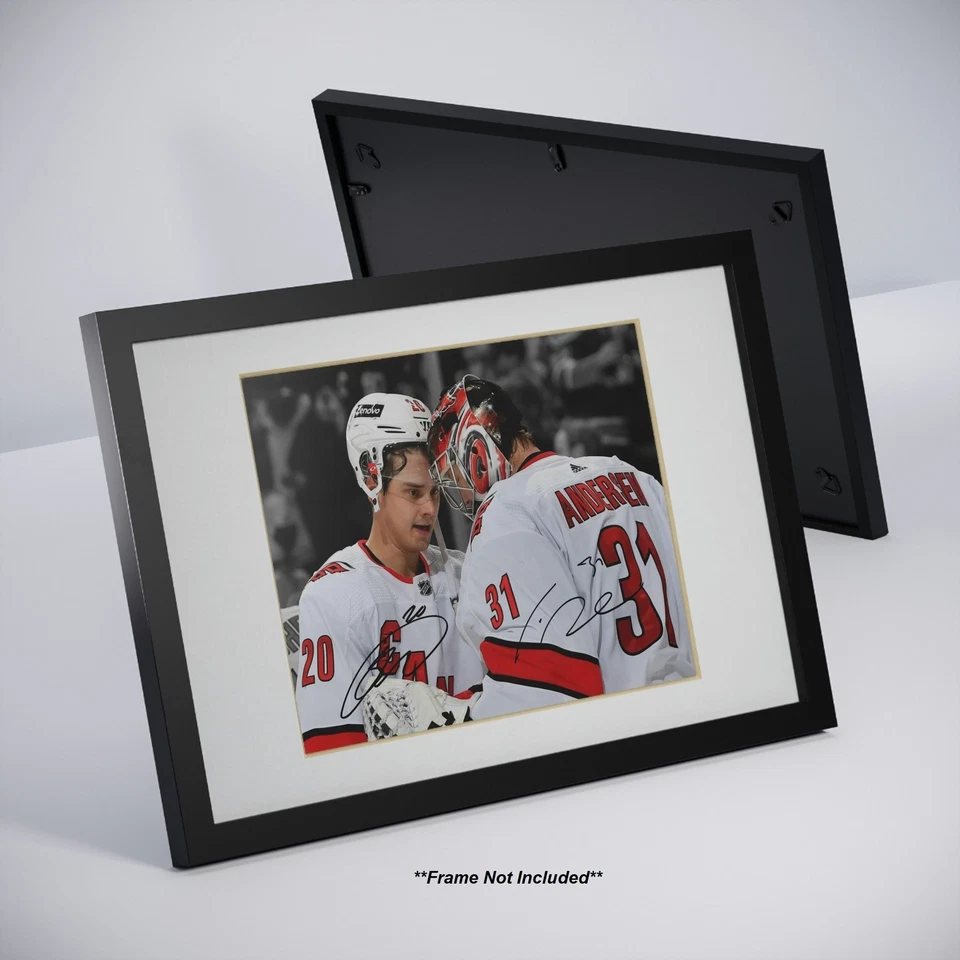 Sebastian Aho Frederik Andersen Carolina Hurricanes Signed Photo Autograph Print - Image 4 of 4