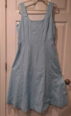 House Of Harlow Linen Sleeveless dress Size large Blue | eBay