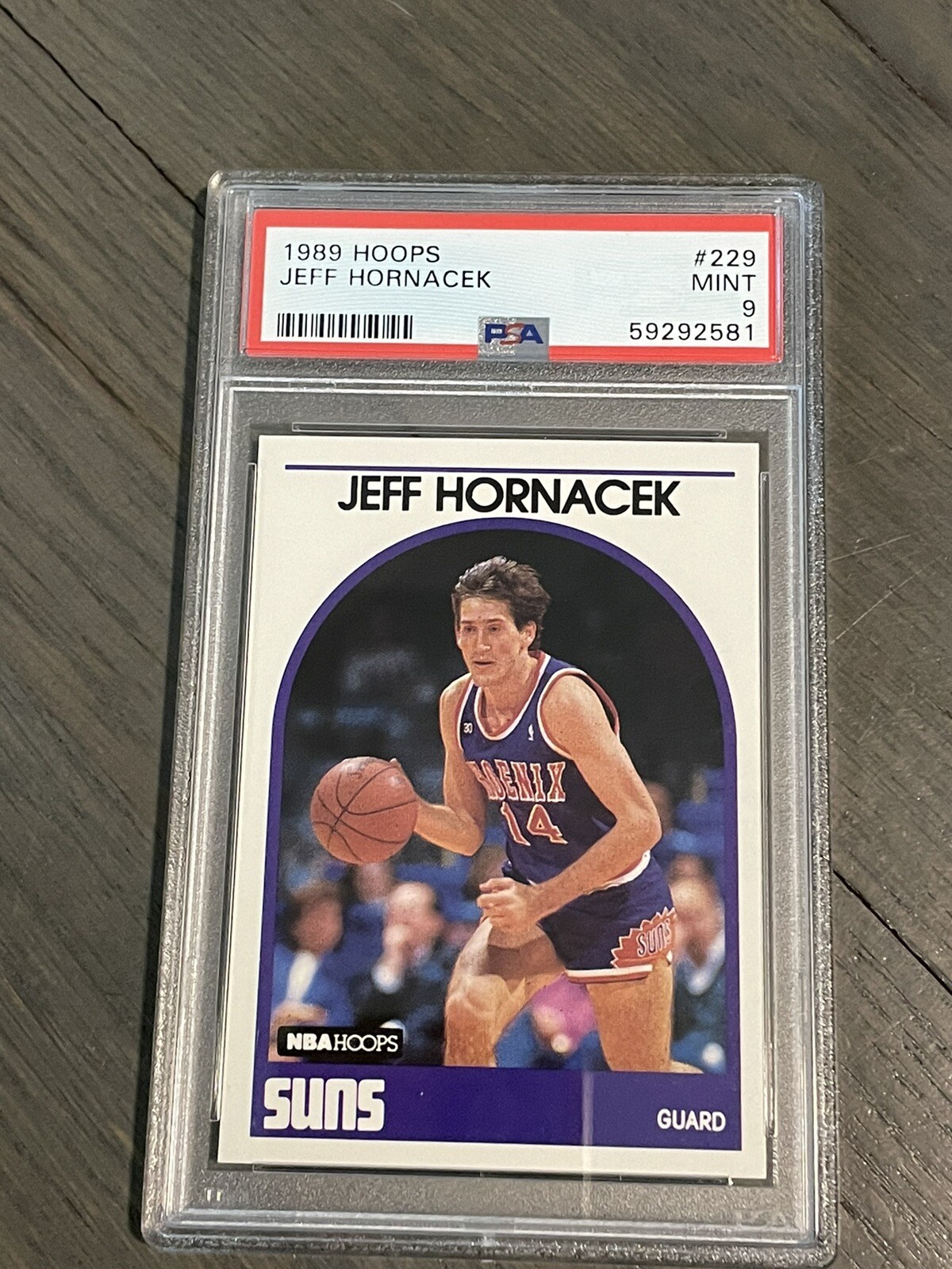 1989 HOOPS #229 JEFF HORNACEK RC SUNS PSA 9 MINT
