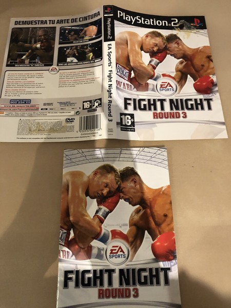 PS2 Solo Caratula y Manual Instrucciones FIGHT NIGHT ROUND 3 EA SPORTS