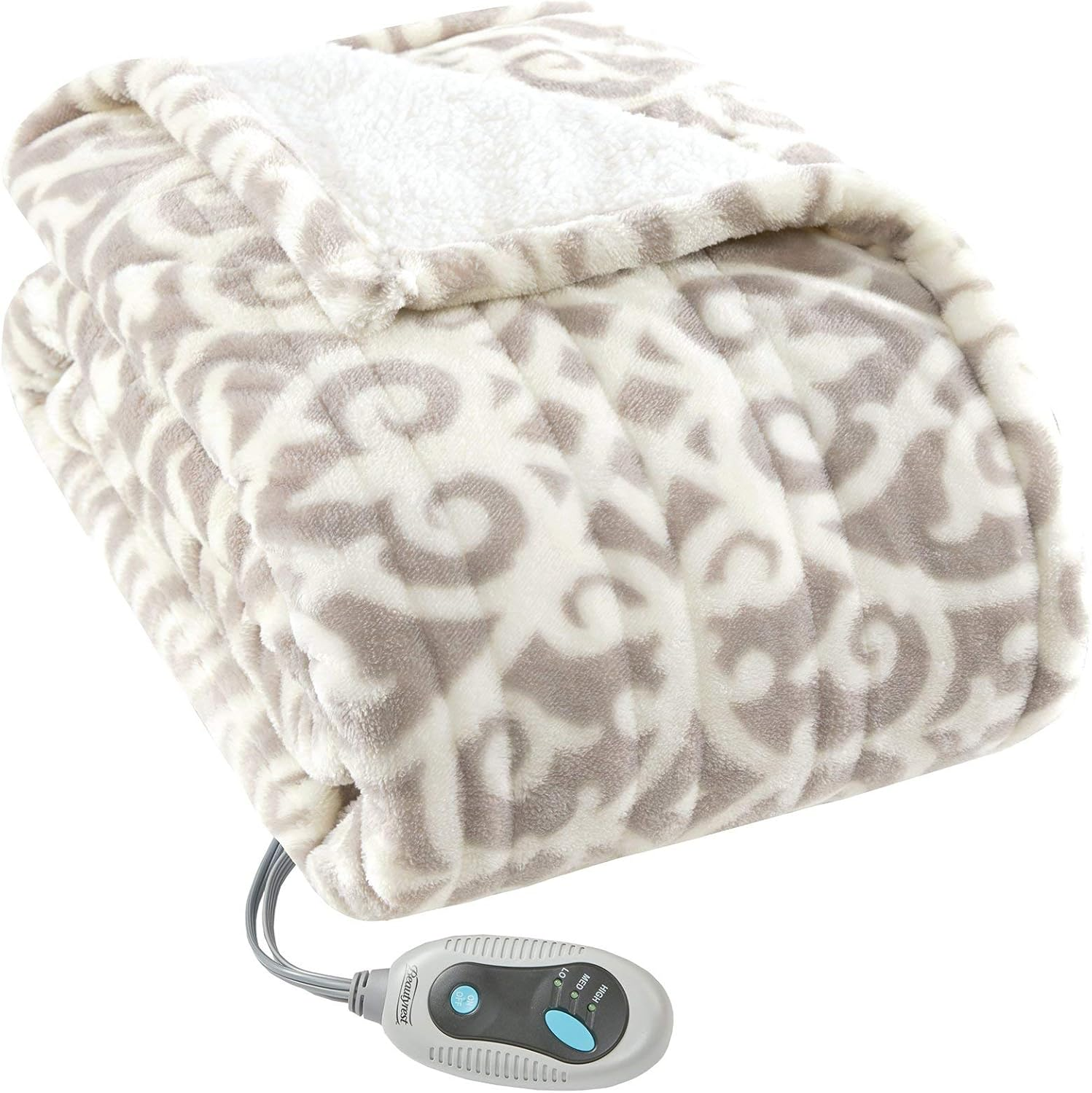 Ultra Soft Sherpa Heated Electric Poncho Blanket with Adjustable Heat  