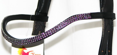 FSS 3 Reihen Kristall noble gebogene Form U Bling AMETHYST PFLAUME LILA deutsches Stirnband