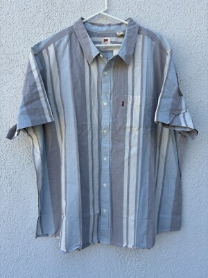 Levi s NWT Button Up Standard Fit Short Sleeve Striped Shirt MSRP $55