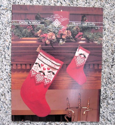 Hearts and Holly Pattern Chart Emie Bishop Cross 'N Patch Christmas