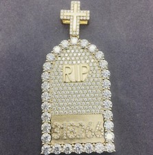 Men's VVS1 MOISSANITE ANY NAME CUSTOMIZE Pendant REAL 925 Silver Passes Tester